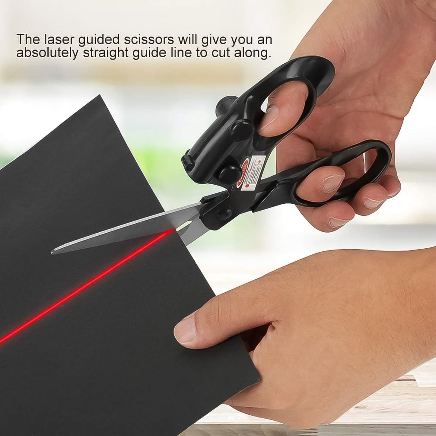 Wukusy Professional Laser Scissors for home improvement, featuring sharp blades and ergonomic handles for precise cutting.