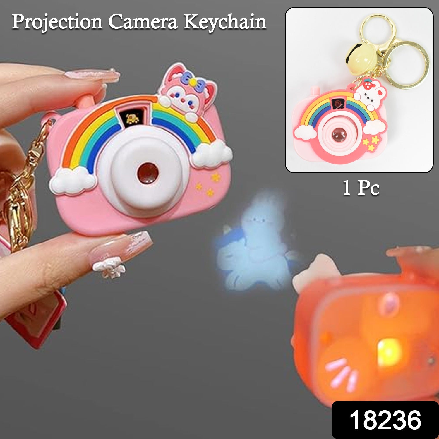 Wukusy projective camera keychain with mixed design, small home improvement accessory, featuring a detailed miniature camera model.