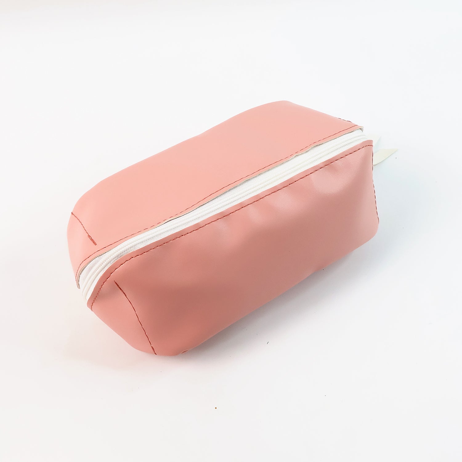 Wukusy PU leather cosmetic and pencil pouch, stylish and compact storage bag for makeup or stationery accessories.