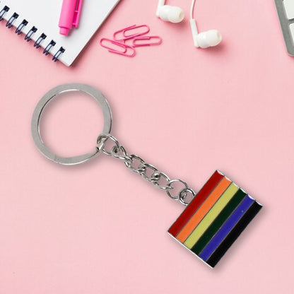 Rainbow design metal keyring key chain from Wukusy, featuring vibrant colors and durable metal construction for home improvement use.