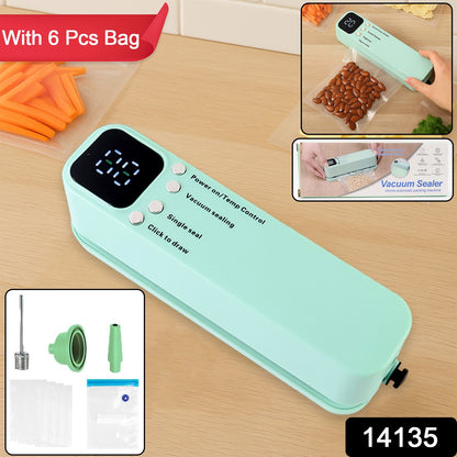 Wukusy rechargeable electric vacuum sealer machine for home improvement, compact and user-friendly for food preservation.