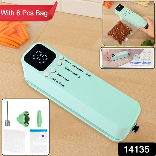 Wukusy rechargeable electric vacuum sealer machine for home improvement, compact and user-friendly for food preservation.