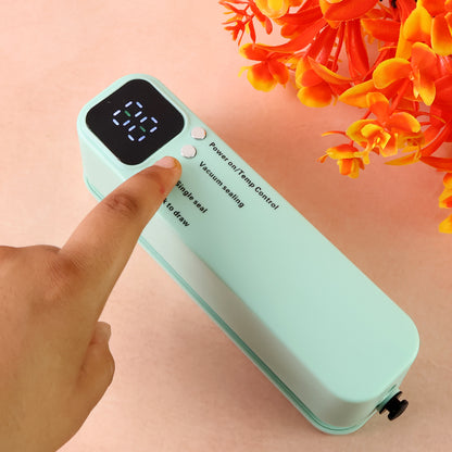 Wukusy rechargeable electric vacuum sealer machine for home use, compact device for sealing food and preserving freshness