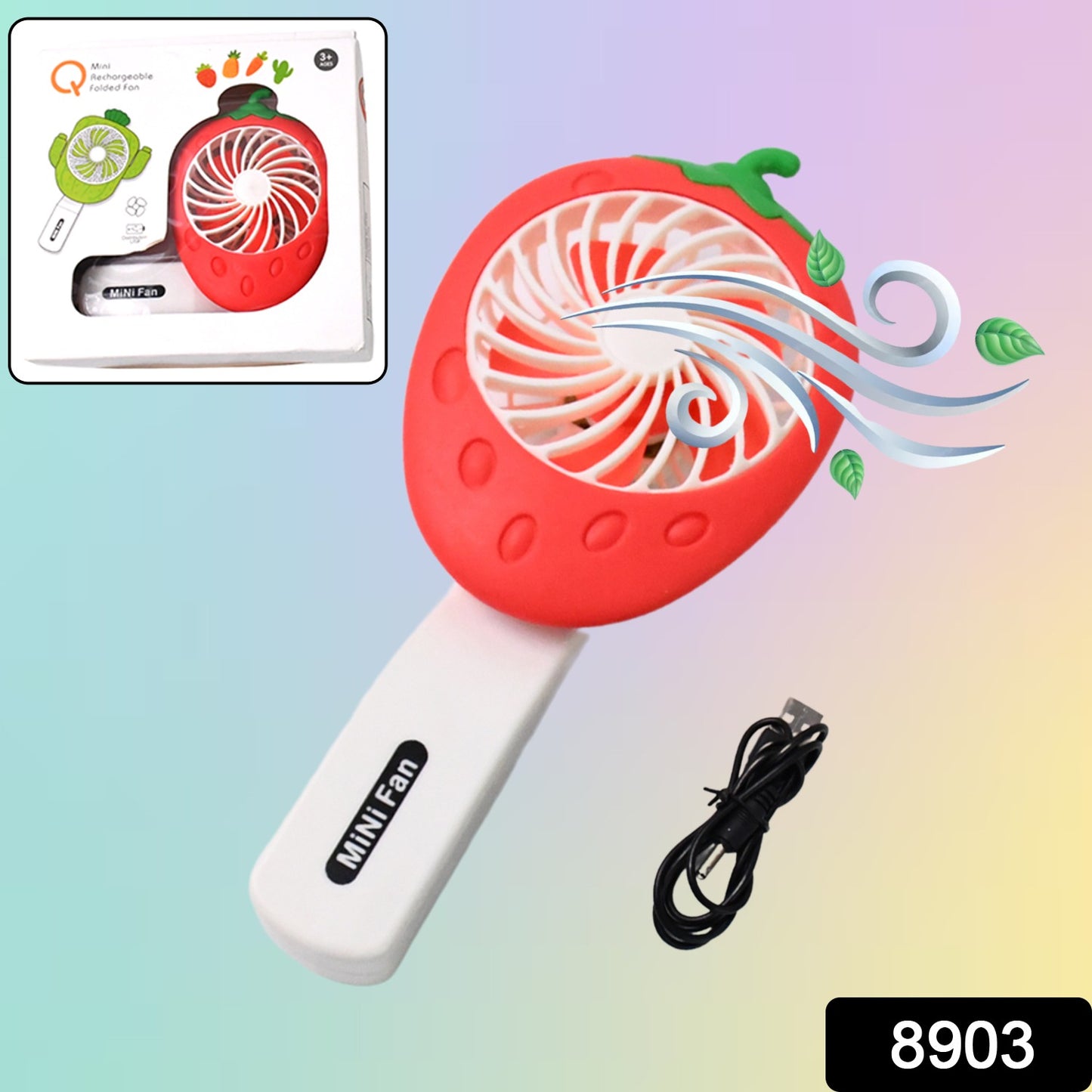 Wukusy rechargeable handheld mini fan in mixed colors, compact home improvement tool with battery not included, ideal for portable cooling.