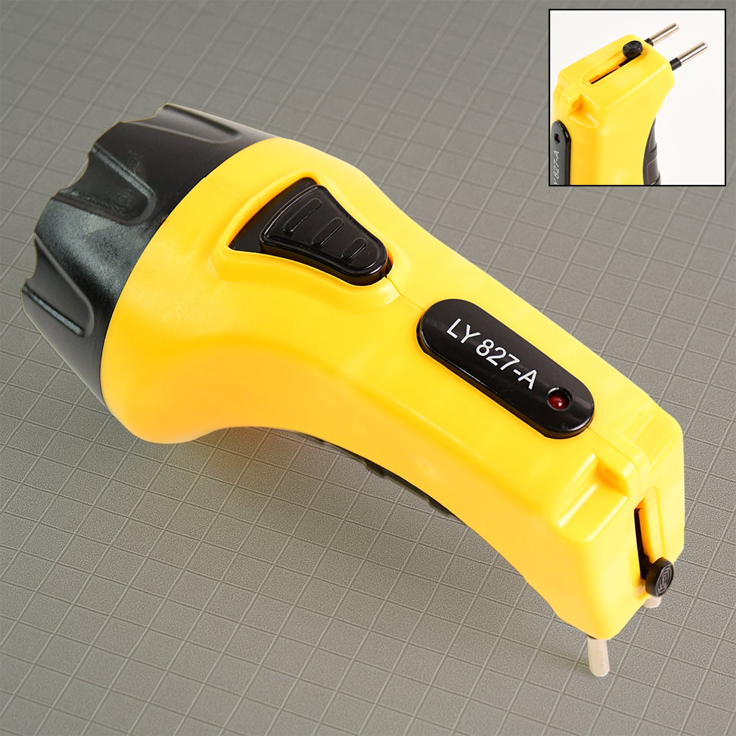 Wukusy rechargeable LED torch flashlight with high power, handheld design, emergency light, and built-in plug for home improvement use.