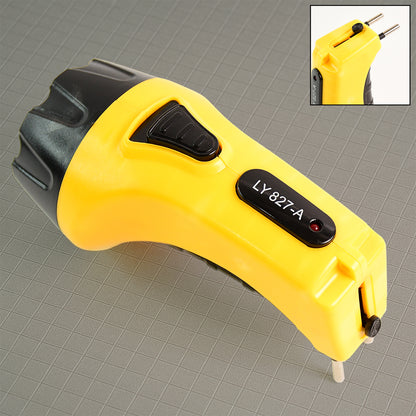 Wukusy rechargeable LED torch flashlight with high power, handheld design, emergency light, and built-in plug for home improvement use.