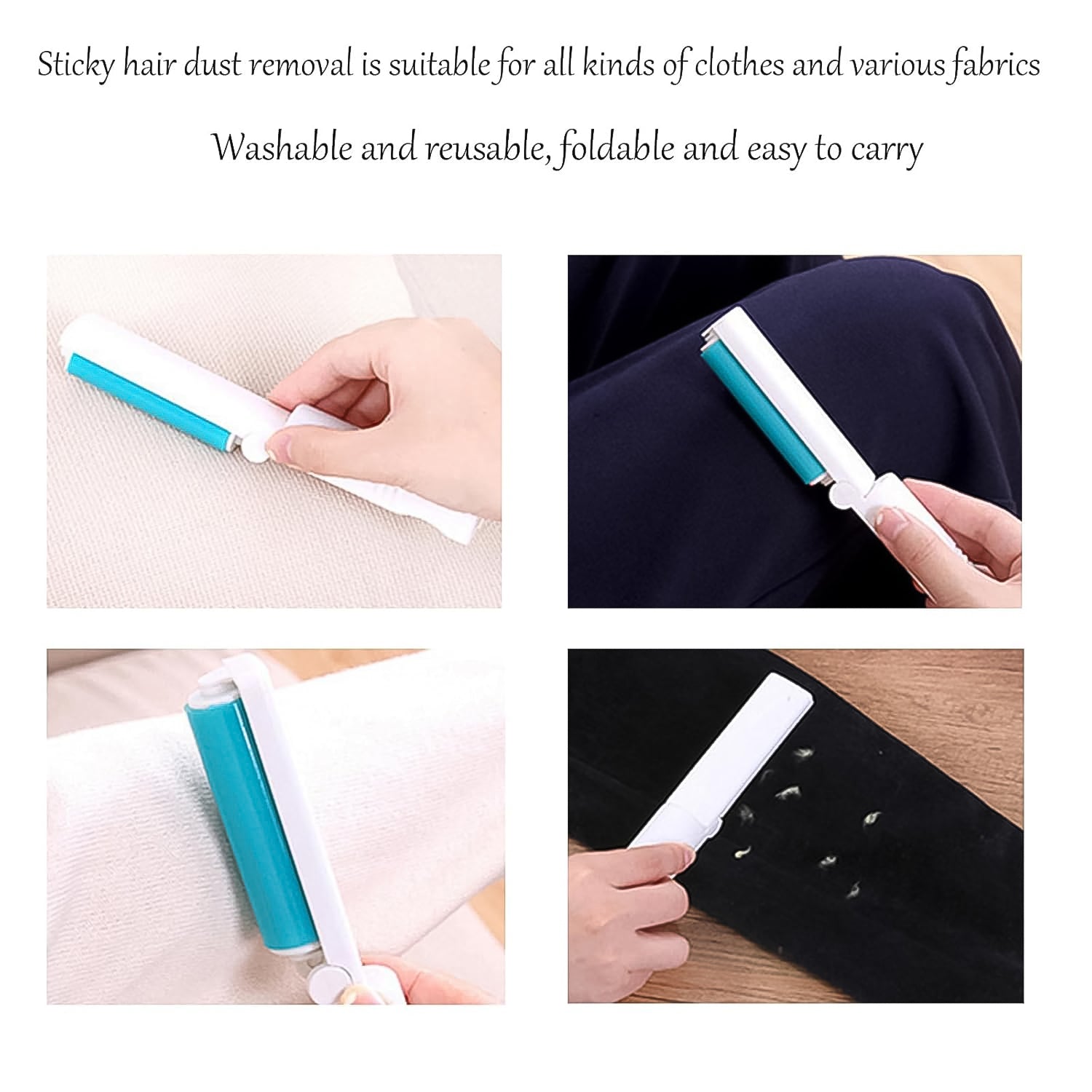 Wukusy reusable lint roller for animal hair removal, showing mixed colors and compact design for home improvement.