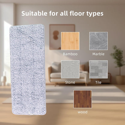 Wukusy reusable microfiber mop pad replacement for home cleaning, showing a soft, absorbent mop pad for floor maintenance.