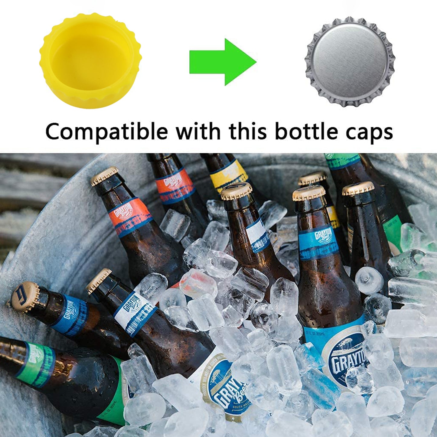 Wukusy reusable silicone bottle cap cover, home improvement, flexible and airtight for sealing bottles, 1 piece.
