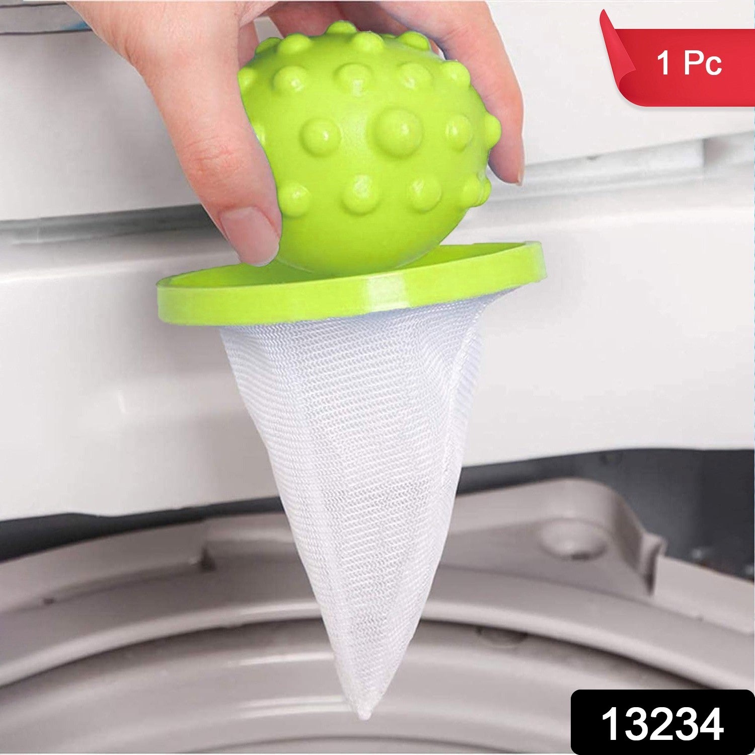 Wukusy reusable cylindrical lint mesh bag for washing machines, designed to catch lint and debris during laundry.