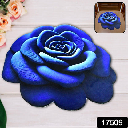 Rose-shaped velvet floor mat by Wukusy with anti-slip backing, perfect for adding style and safety to home interiors.