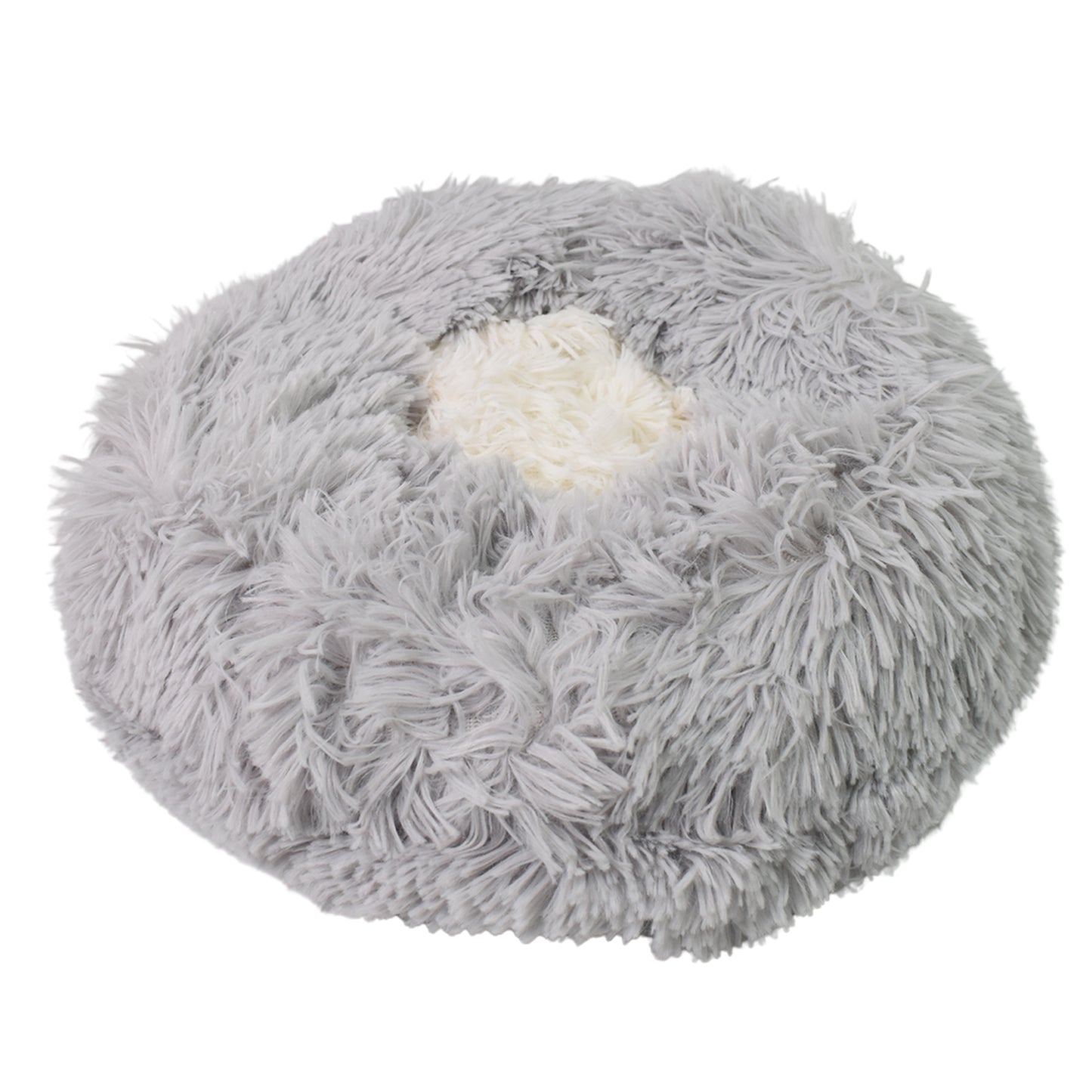 Wukusy round dog bed for small and medium dogs and cats, soft and cozy pet bedding in neutral color.