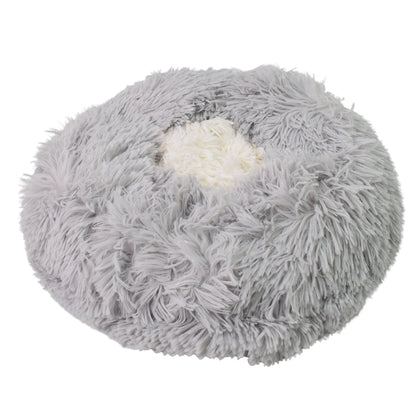 Wukusy round dog bed for small and medium dogs and cats, soft and cozy pet bedding in neutral color.