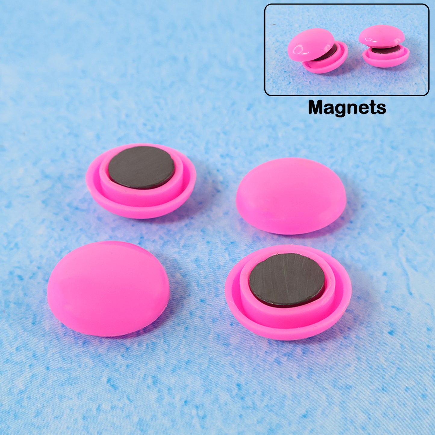 Set of four round Wukusy fridge magnets for home improvement, featuring colorful and functional magnetic decor for kitchen appliances.