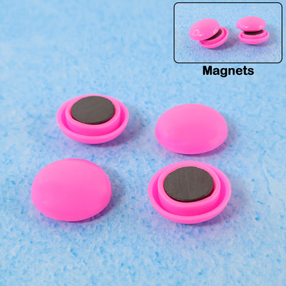 Set of four round Wukusy fridge magnets for home improvement, featuring colorful and functional magnetic decor for kitchen appliances.