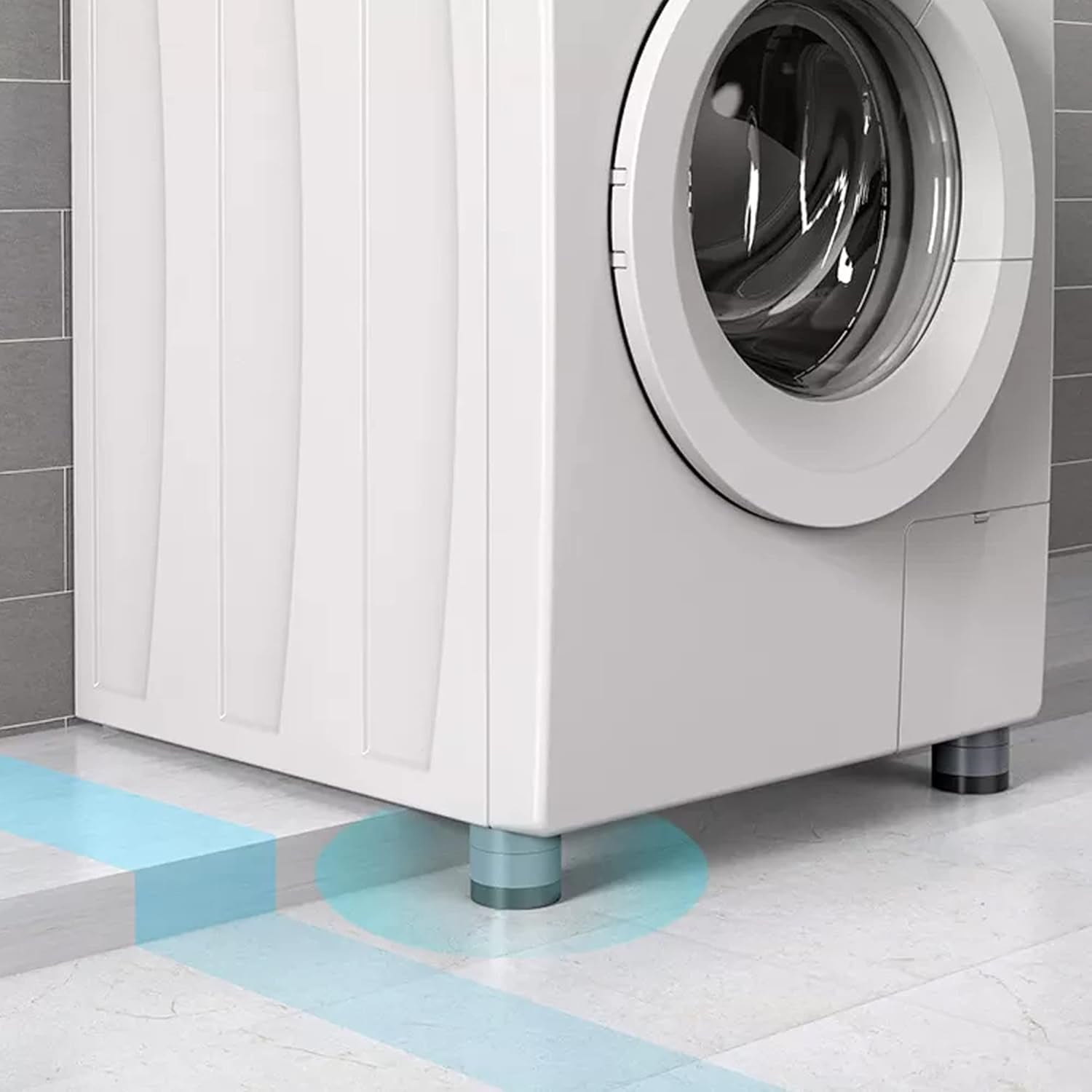 Set of four Wukusy round washing machine support pads for stability and vibration reduction in home improvement projects.
