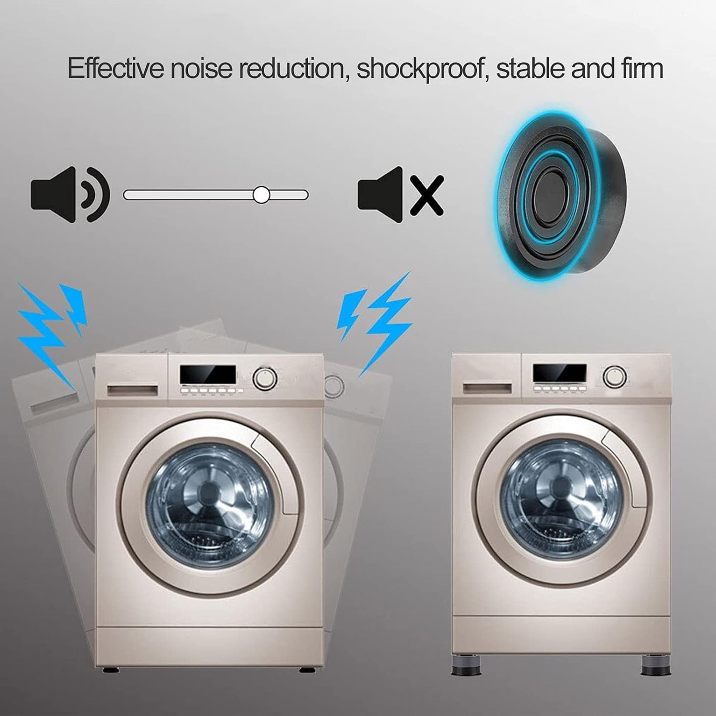 Set of four Wukusy round washing machine support pads for stable placement, ideal for home appliance vibration reduction.