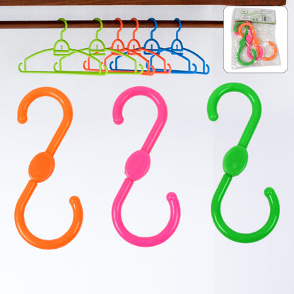 Set of three Wukusy S-shape plastic hooks for hanging clothes, ideal for home organization and closet storage.