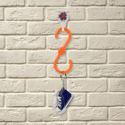 Set of three Wukusy S shape plastic hooks for hanging clothes, ideal for home organization and closet use.