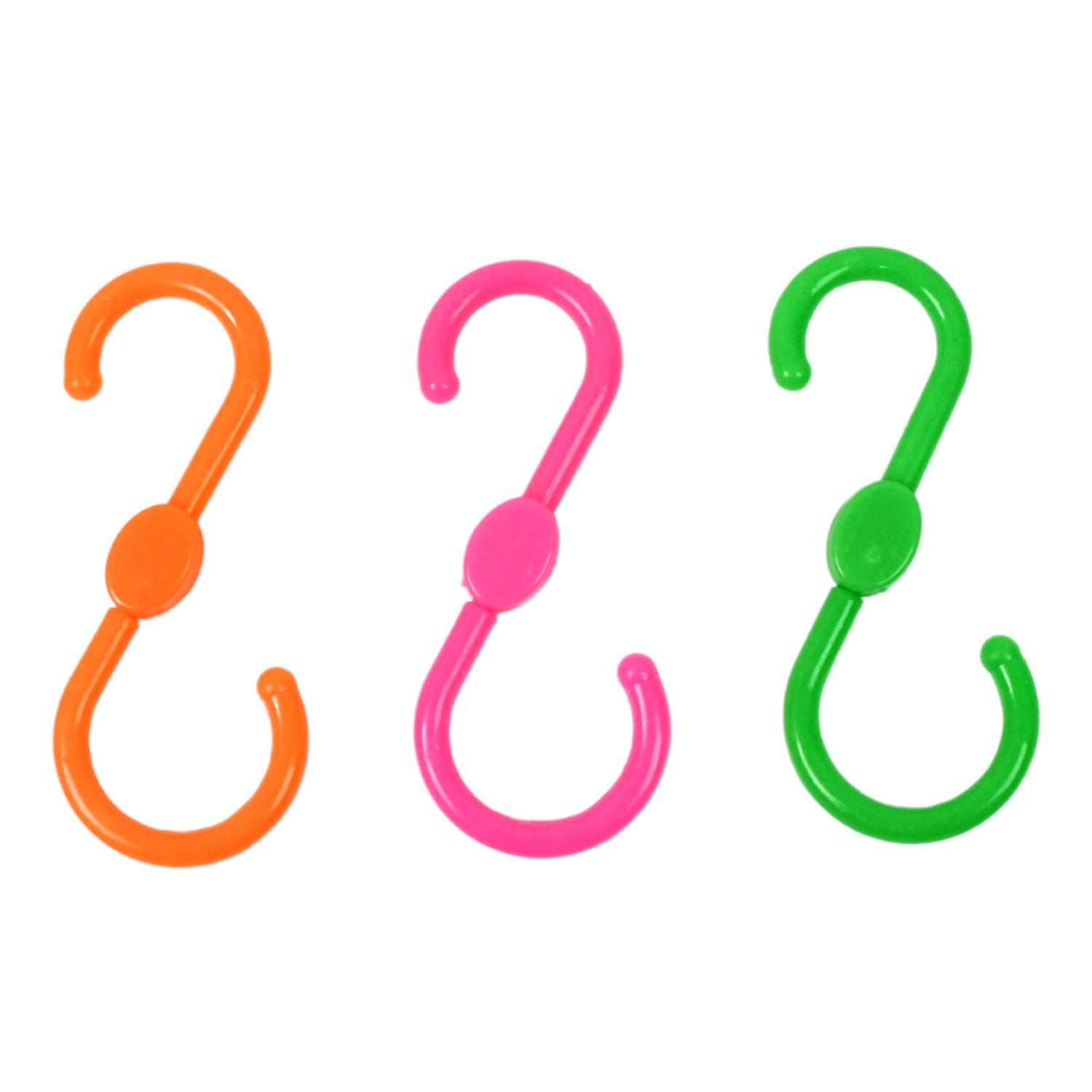 Set of three Wukusy S-shape plastic hooks for hanging clothes, ideal for home organization and lightweight garment hanging.