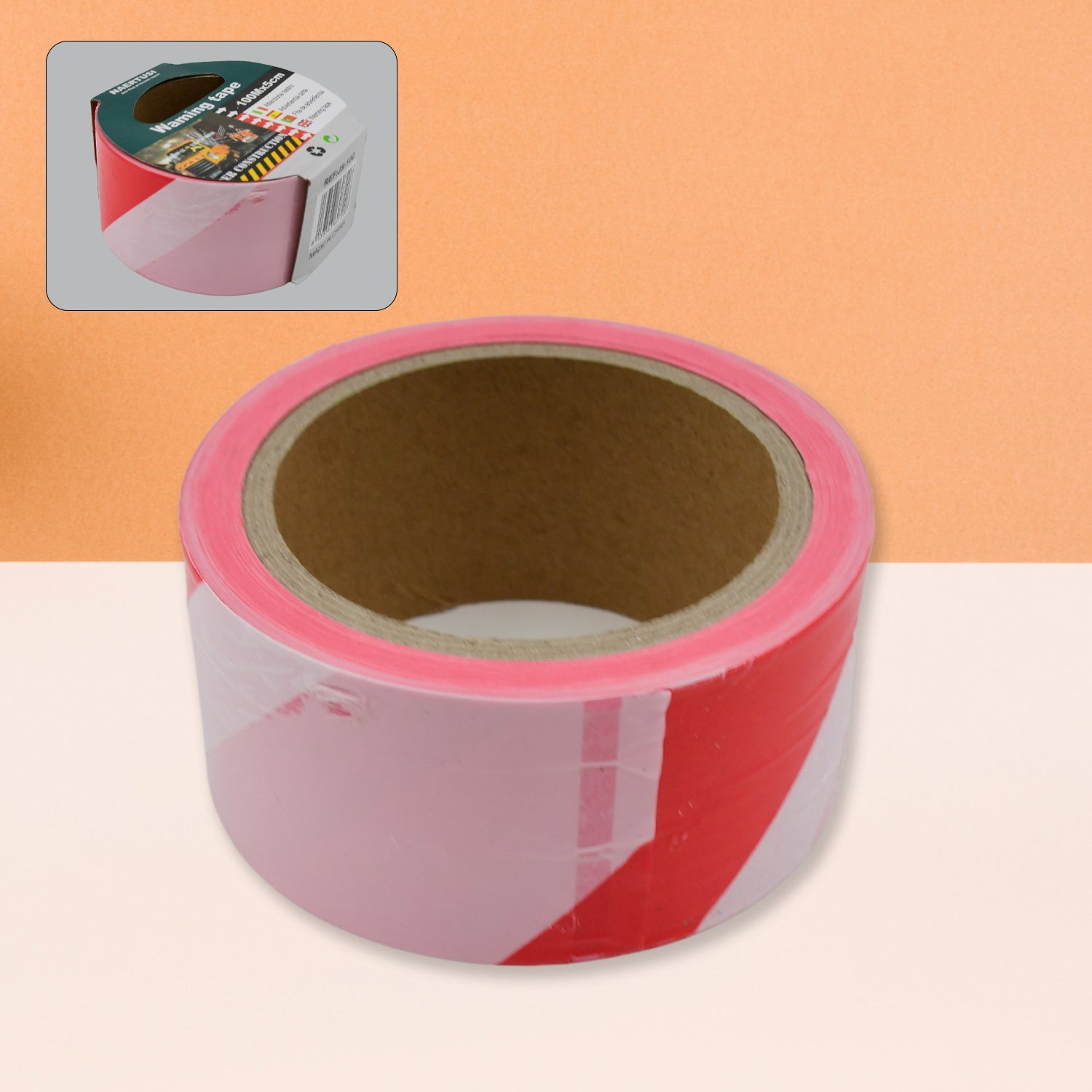 Wukusy safety warning tape for construction barriers, non-adhesive, 100m x 5cm rolls for home improvement and safety.