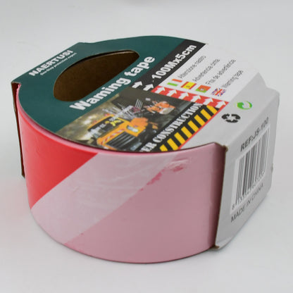 Wukusy safety warning tape for construction barriers, non-adhesive, 100m x 5cm rolls, ideal for home improvement safety marking.