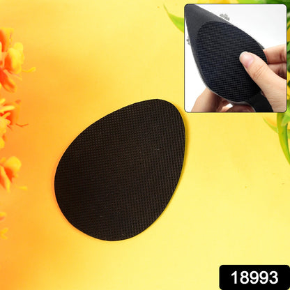 Wukusy self-adhesive anti-slip grip sticker for shoes, sandals, and heels, showing the clear adhesive pad on a shoe sole.
