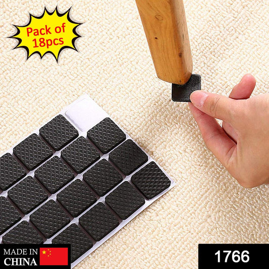 Set of 18 Wukusy self-adhesive square furniture pads, designed to protect floors and reduce furniture noise.