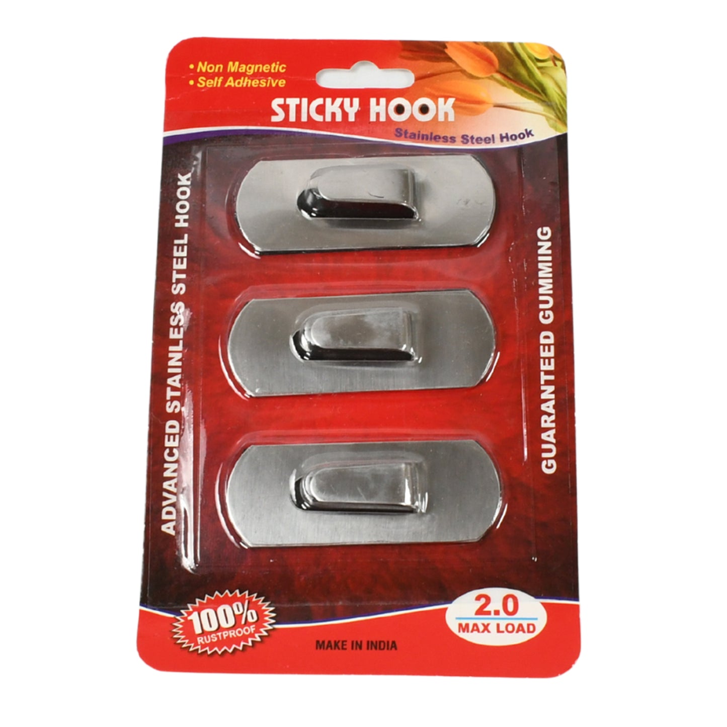 Stainless steel Wukusy heavy-duty self-adhesive wall hooks for hanging robes, towels, coats, and bathroom accessories.