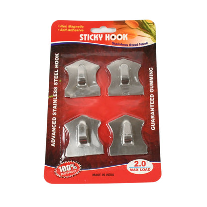 Stainless steel self-adhesive heavy-duty wall hooks by Wukusy for hanging robes, coats, towels, and kitchen or bathroom items.
