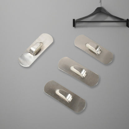Wukusy stainless steel self-adhesive heavy-duty wall hooks for hanging robes, coats, towels, kitchen, and bathroom items.