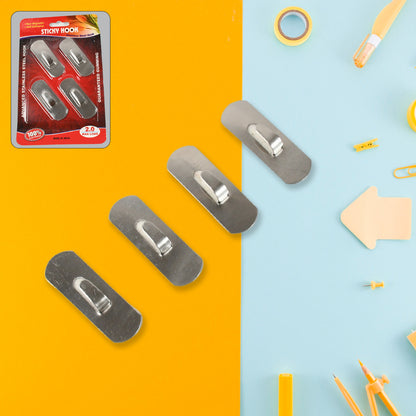 Stainless steel Wukusy heavy-duty self-adhesive wall hooks for hanging robes, towels, coats, and kitchen or bathroom items.