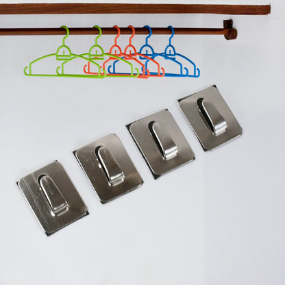 Wukusy stainless steel self-adhesive heavy-duty wall hooks for hanging robes, coats, towels in kitchen, bathroom, or home.