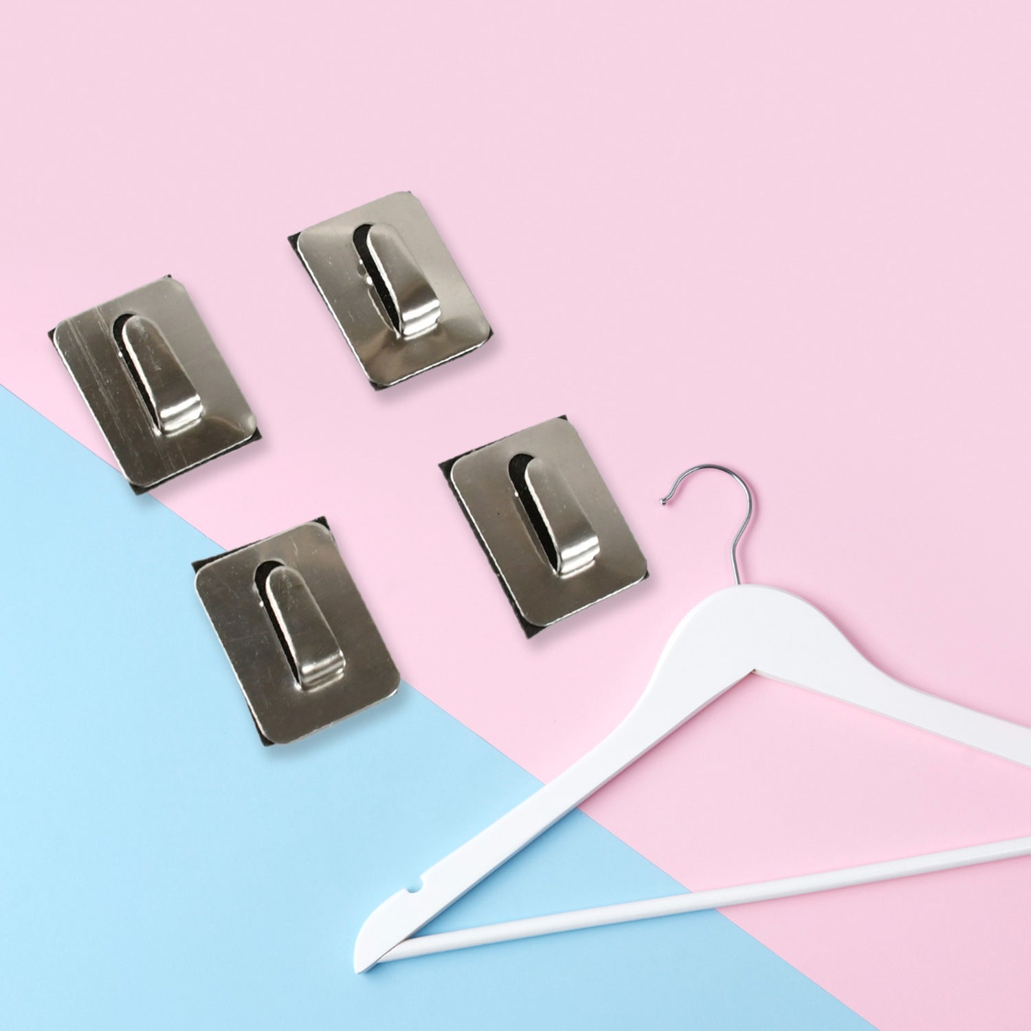 Stainless steel Wukusy self-adhesive heavy-duty wall hooks for hanging robes, coats, towels in kitchen, bathroom, or home.