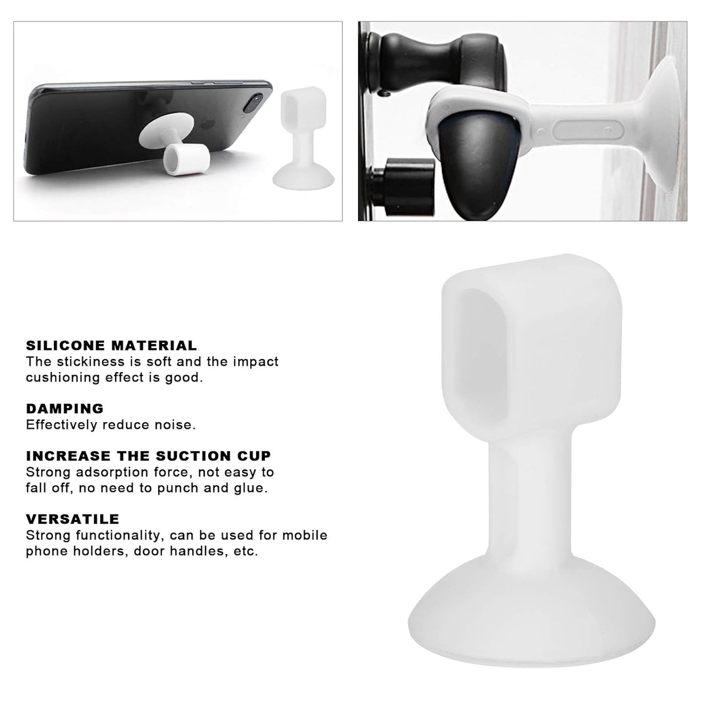 Wukusy self-sucking silicone door stopper in mixed colors, prevents door movement with a secure grip, ideal for home improvement.