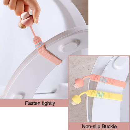 Wukusy silicone toilet seat lifter band, a flexible home improvement tool for lifting and securing toilet seats.