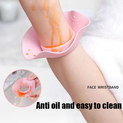 Wukusy silicone wrist water stopper for washing, 2-piece set, flexible waterproof wristbands for household cleaning tasks