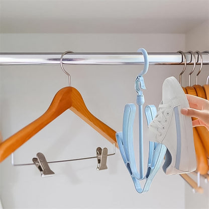 Small Wukusy shoe drying hanger with rotatable design, perfect for hanging and drying shoes in home improvement settings.
