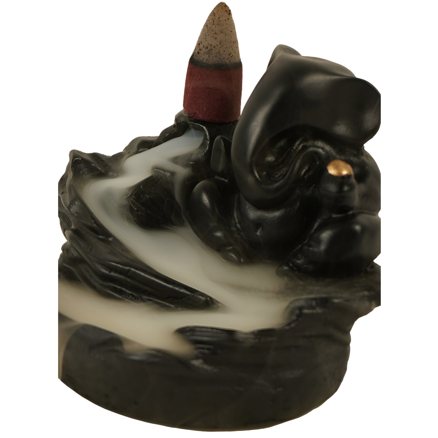 Wukusy Ganesha idol decoration with smoke fountain effect and 8 backflow incense cones for home improvement or festive decor.