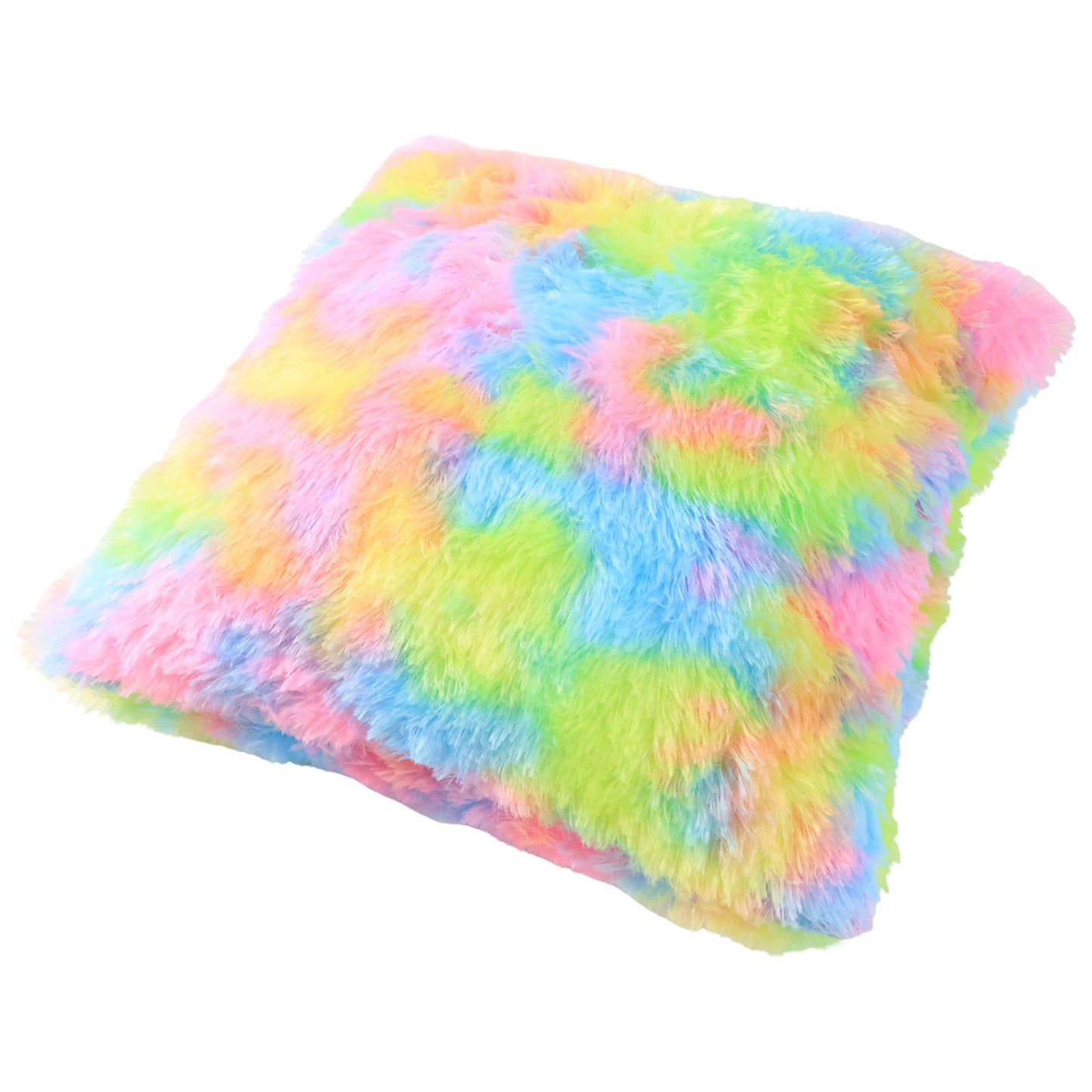 Soft plush multicolor rainbow cushion pillow by Wukusy, showcasing vibrant, cozy, and decorative home improvement accent.