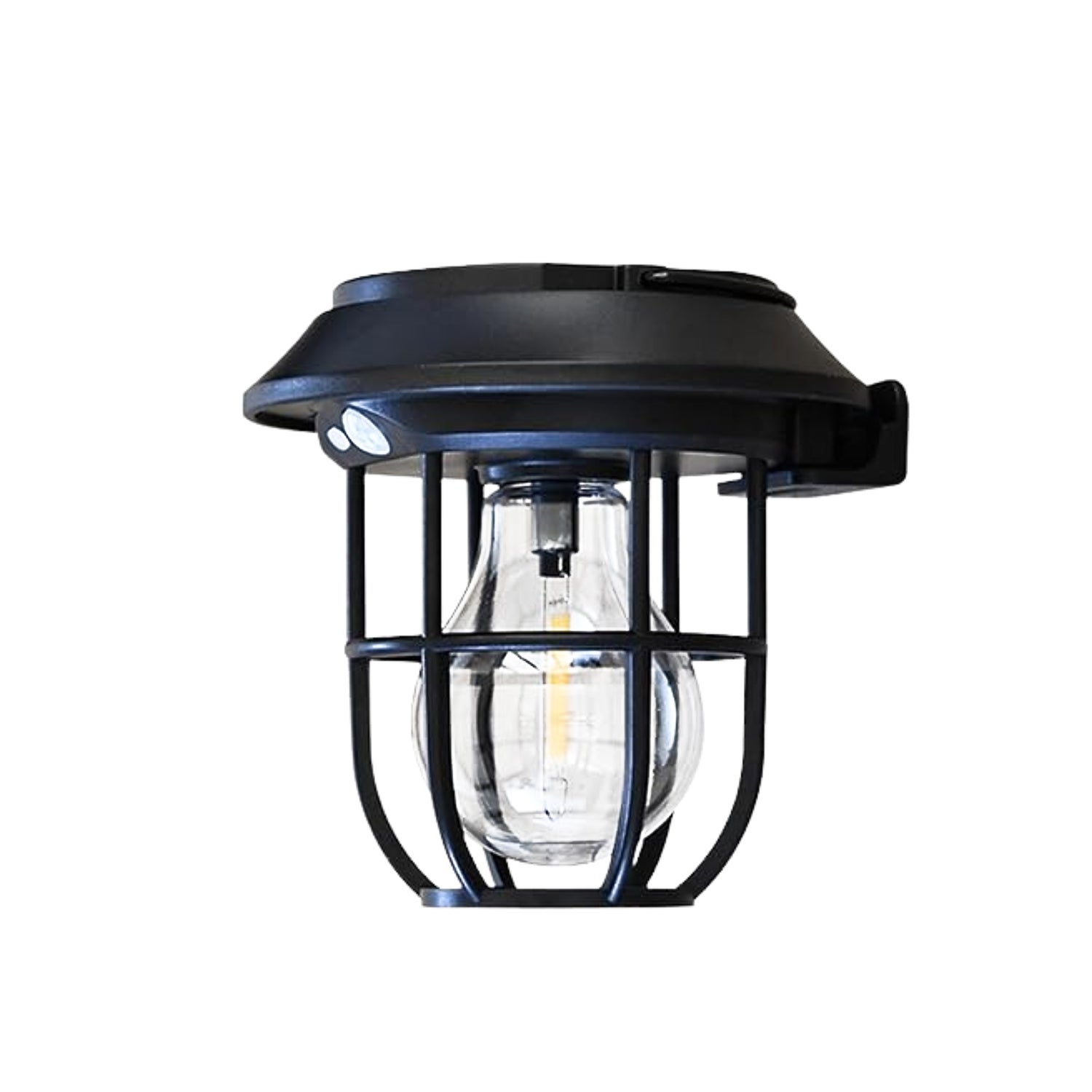 Wukusy solar lantern wall light with motion sensor, outdoor home improvement fixture, mounted on a wall in a garden setting