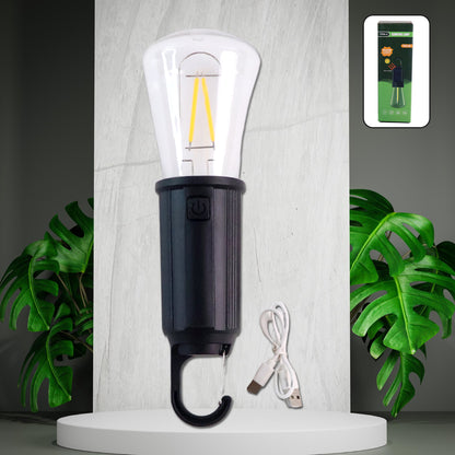 Wukusy solar USB rechargeable LED camping lantern hanging light, compact and bright for outdoor home improvement use.