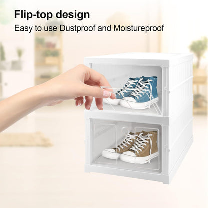 Wukusy 2-layer stackable foldable storage cart with baskets for clothes, kitchen, pantry, bathroom, and laundry organization.