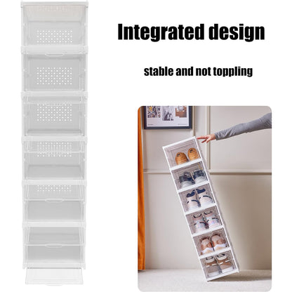 Wukusy 6-layer stackable multifunctional storage cart with foldable drawers for clothes, kitchen, pantry, closet, bathroom, and laundry use.