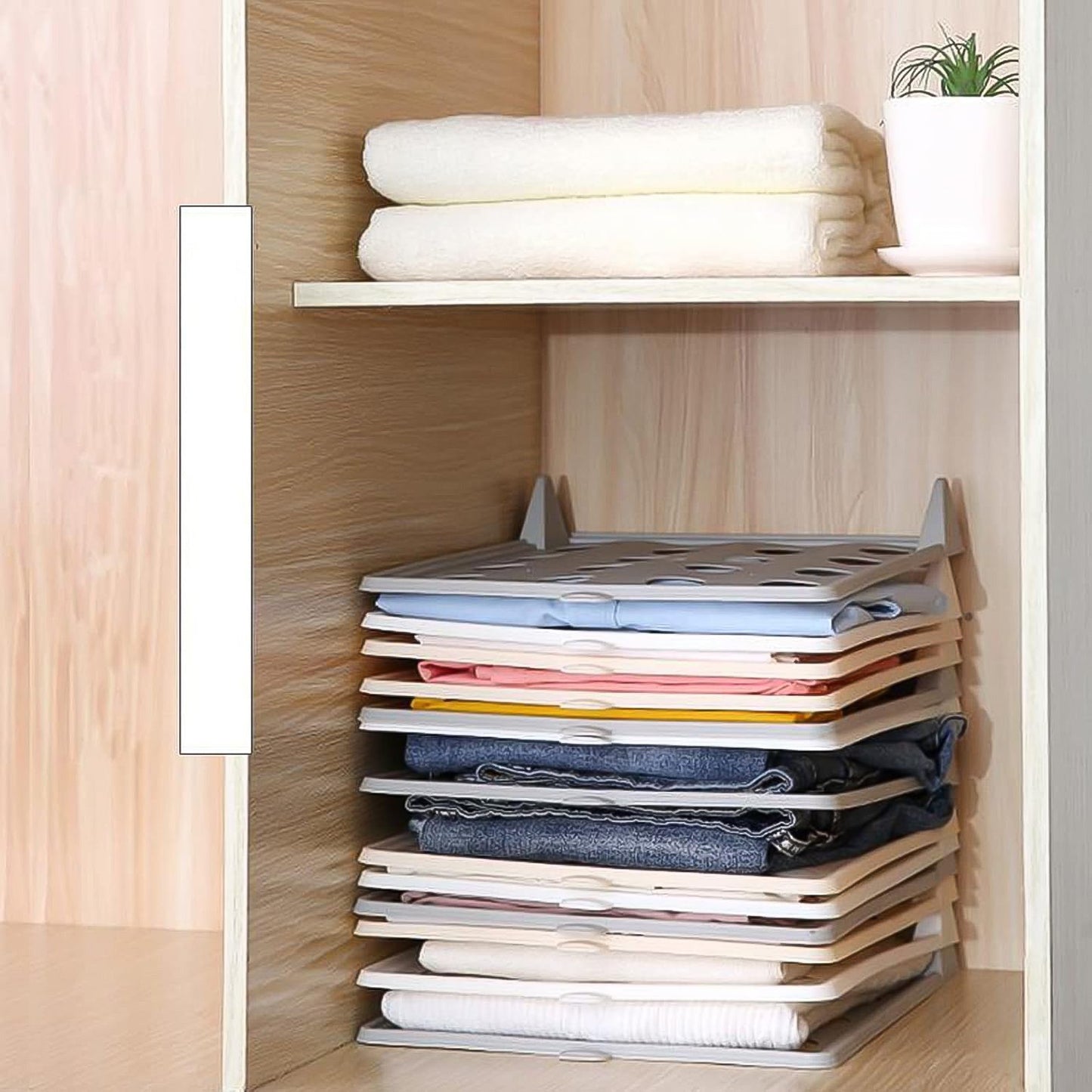 Wukusy stackable shirt clothes folding board, 32.26 cm, for folding and organizing shirts in home improvement.