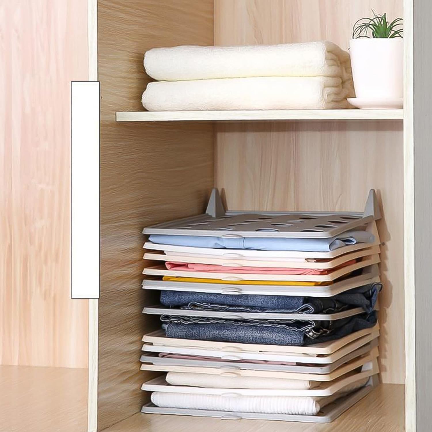 Wukusy stackable shirt clothes folding board, 32.26 cm, for folding and organizing shirts in home improvement.