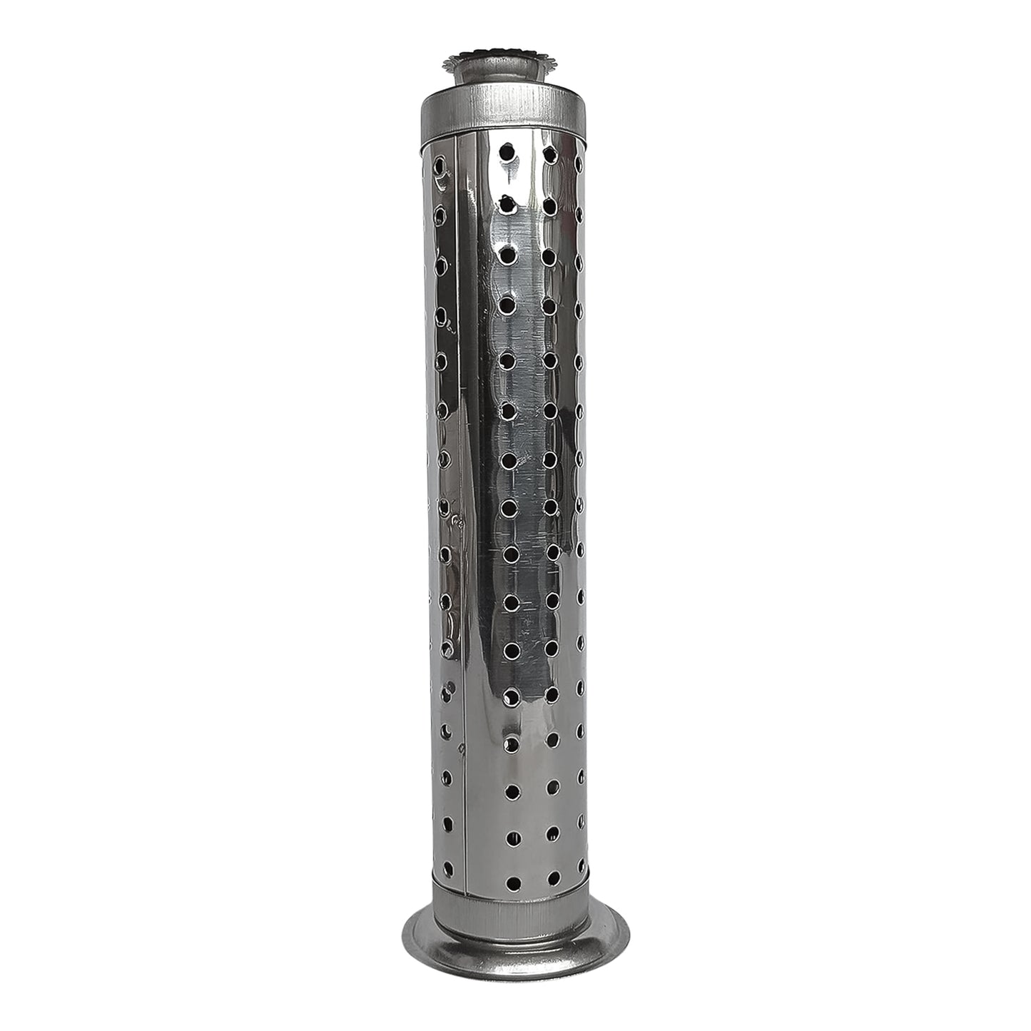 Stainless steel Agarbatti stand for puja, Wukusy brand, designed for home worship, with slots for incense sticks.