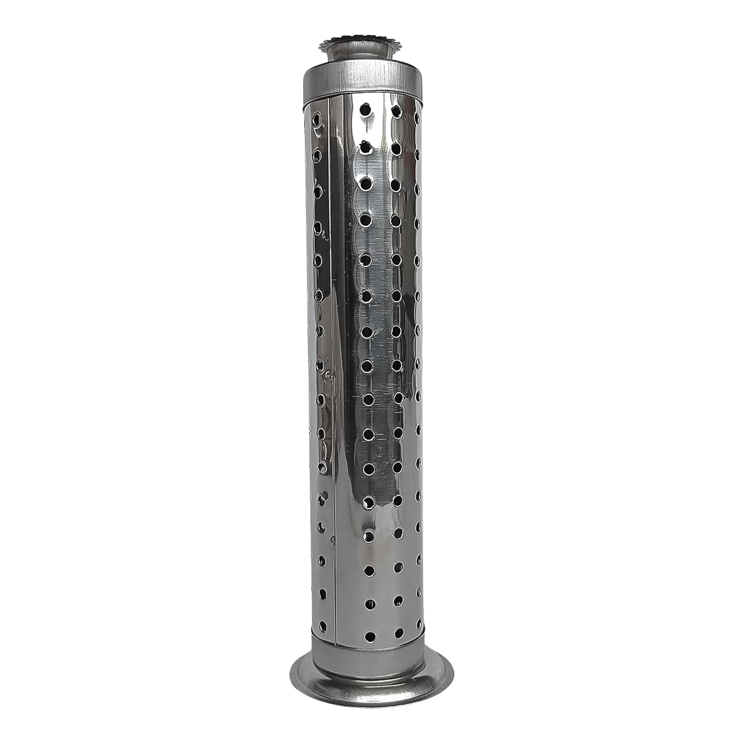 Stainless steel Agarbatti stand for puja, Wukusy brand, designed for home worship, with slots for incense sticks.