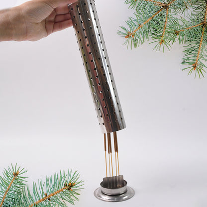 Stainless steel Agarbatti stand for puja by Wukusy, designed for home worship, holding incense sticks securely.