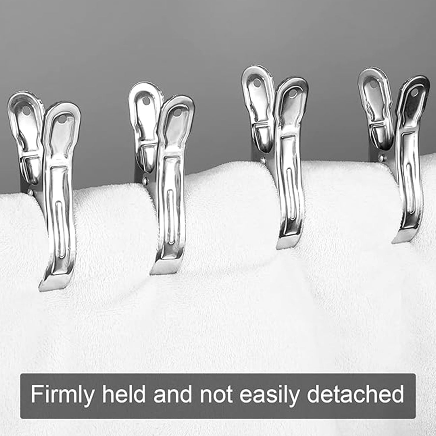 Set of 10 Wukusy stainless steel clothes pins for beach towels and home use, durable and rust-resistant towel clips.